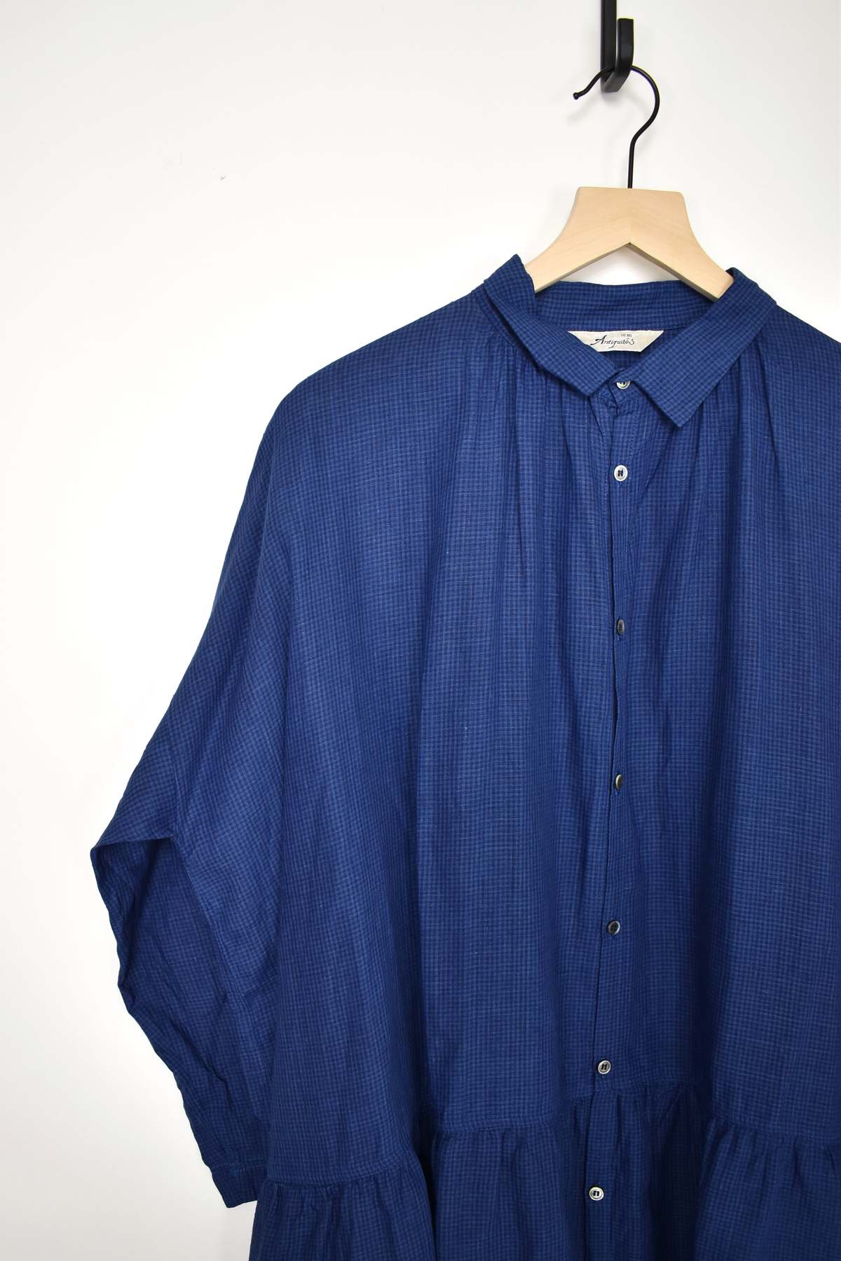 Quincy Mae Zion Shirt in Indigo Gingham main image 0