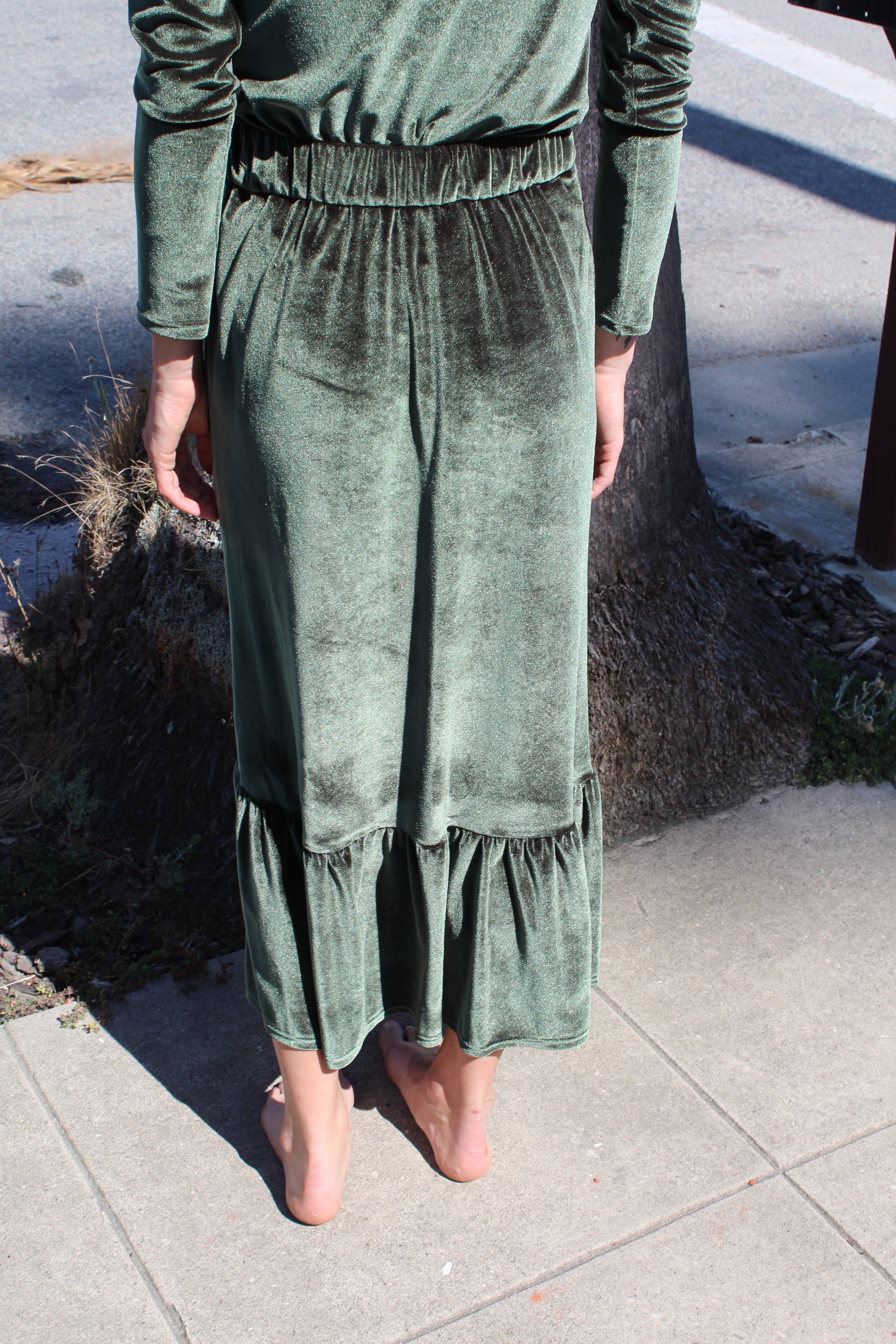 No.6 Ruffle Skirt Forest Velvet Garmentory