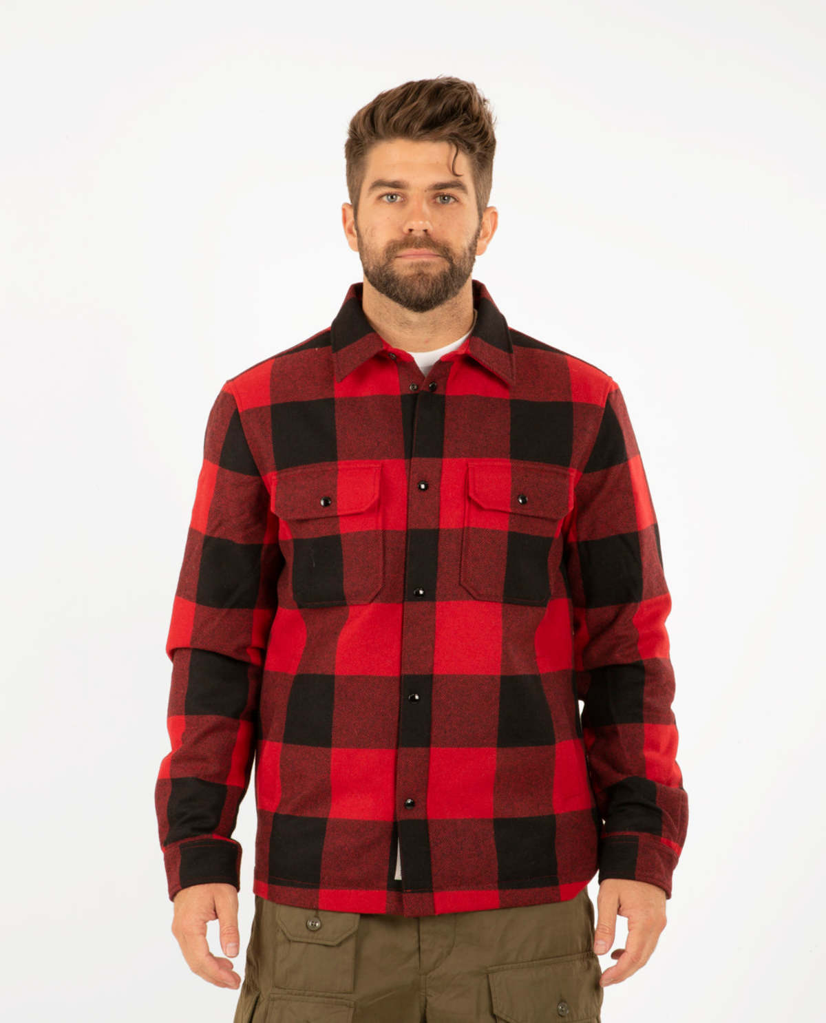 Woolrich Alaskan Wool Check Overshirt - Red Buffalo | Garmentory
