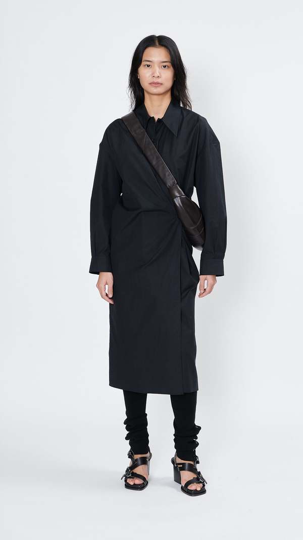 Lemaire Twisted Dress - Caviar | Garmentory Lemaire Twisted Dress - Caviar | Garmentory