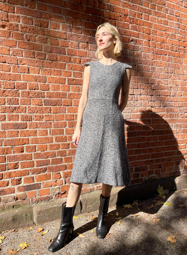 light grey dress with black tights Jersey Short Dress | Black Shift Dress with Sleeves
