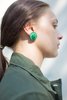 Robin Mollicone Button Earrings -  Green Malachite - Thumbnail 1