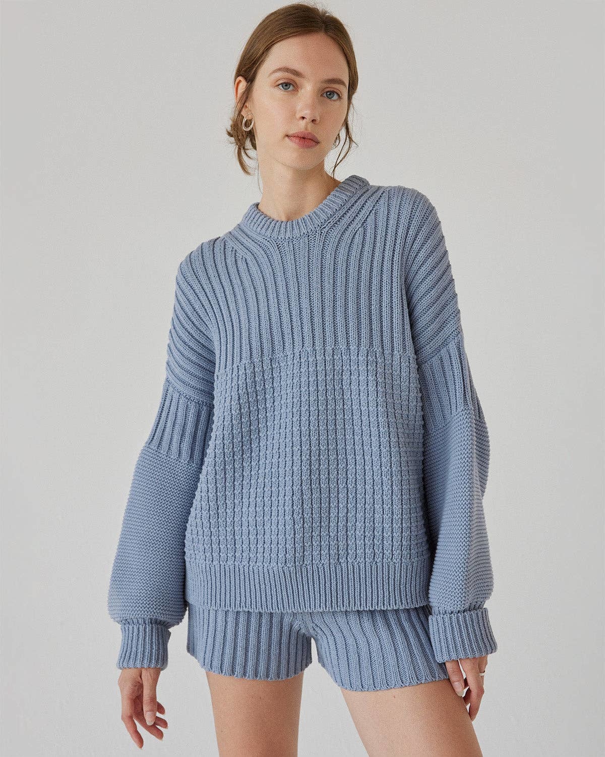 The Knotty Ones Delia Chunky Knit Sweater - Dusty Blue Sweater