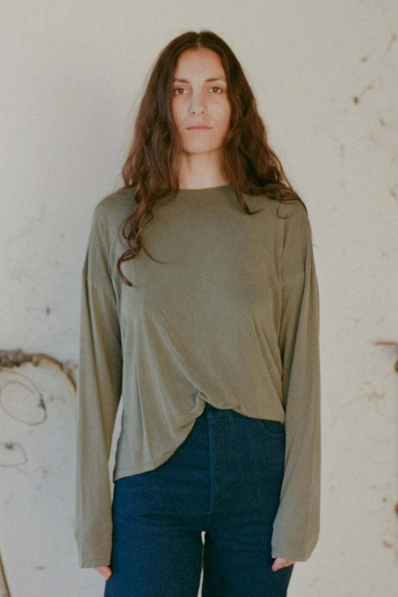 【Baserange】LONG SLEEVE TEE(Apache Green) Baserange Long Sleeve Tee - Apache Green | Garmentory