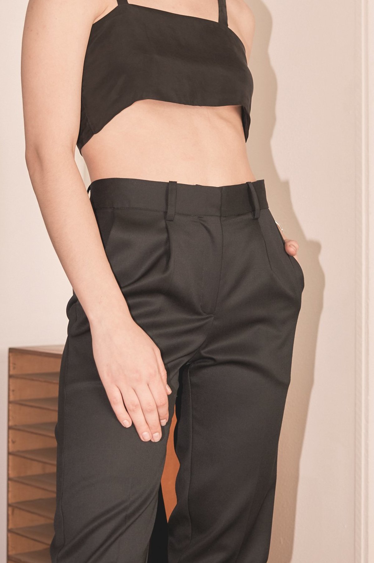 Wynn Hamlyn Fitted Wool Trouser - BLACK - Image 2 of 4