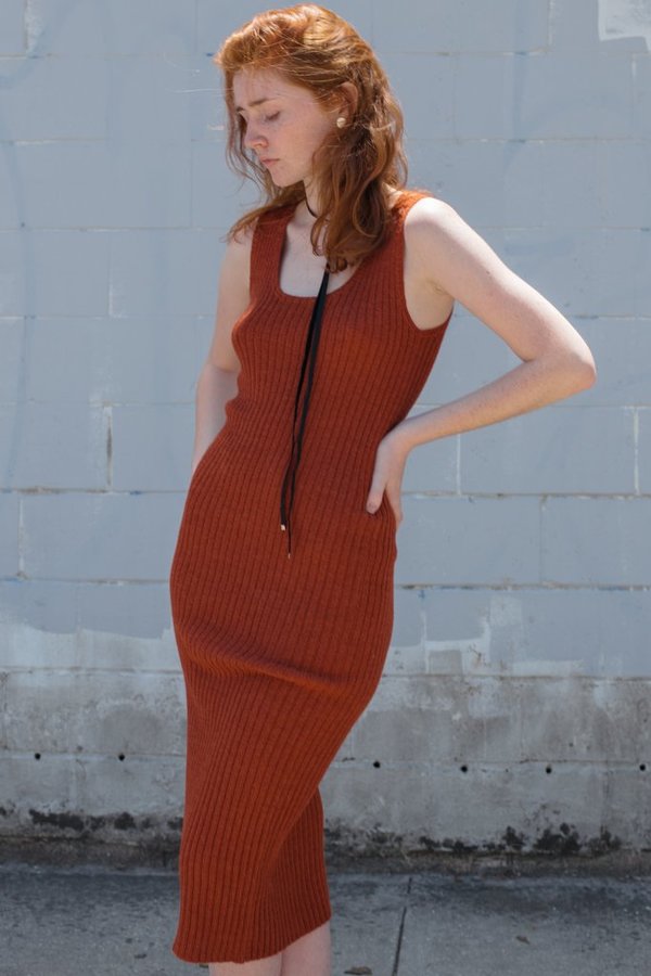 knee length dresses for ladies The '90s Rib Dress main image 1