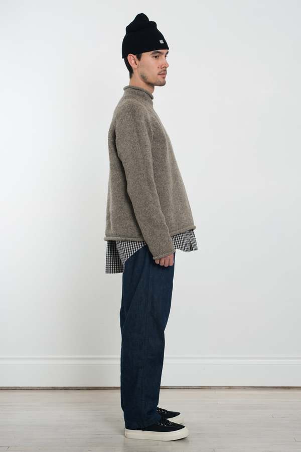 ENDS and MEANS Roll Neck Nep Knit - Grey | Garmentory