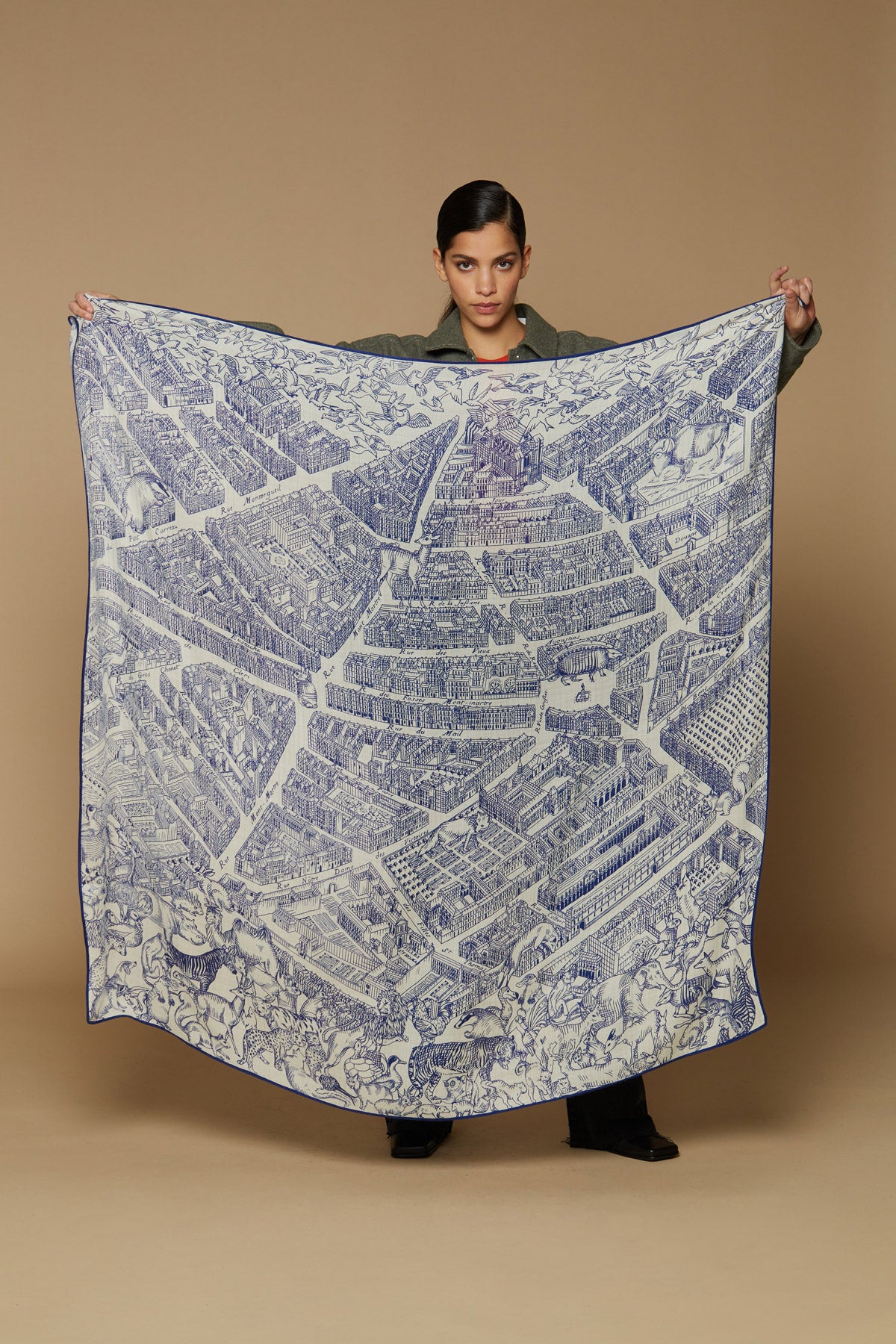 Inoui Editions Square 130 Turgot Scarf - Blue | Garmentory