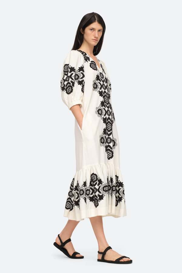 manuela embroidered midi dress Anthropologie 24w Manuela Embroidered Midi Dress
