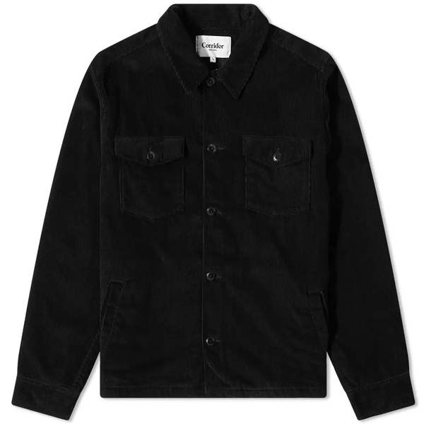 Corridor Corduroy Military Jacket Black Garmentory