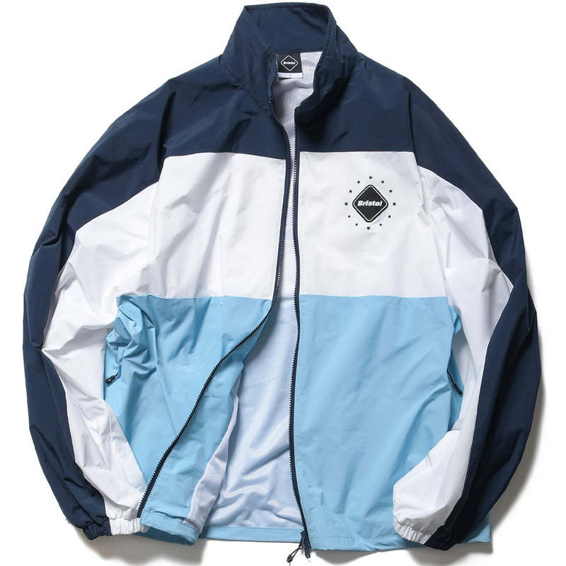 F.C. Real Bristol Paneled Stand Collar Training Jacket - Navy 