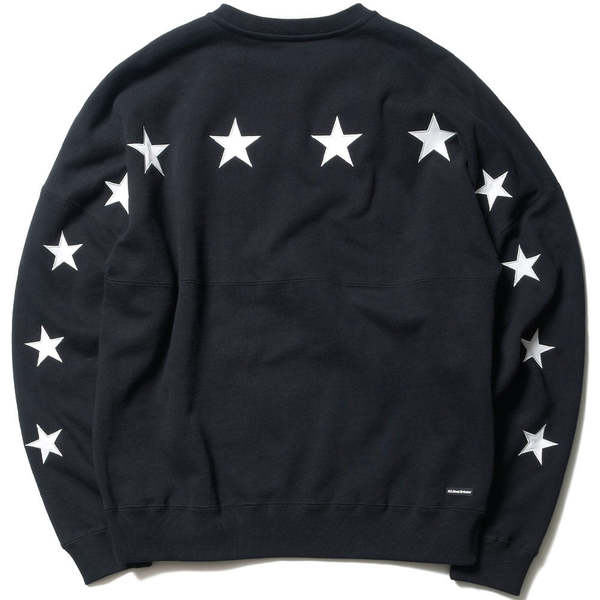 Star Applique Team Crewneck Sweat 'Black' | Garmentory