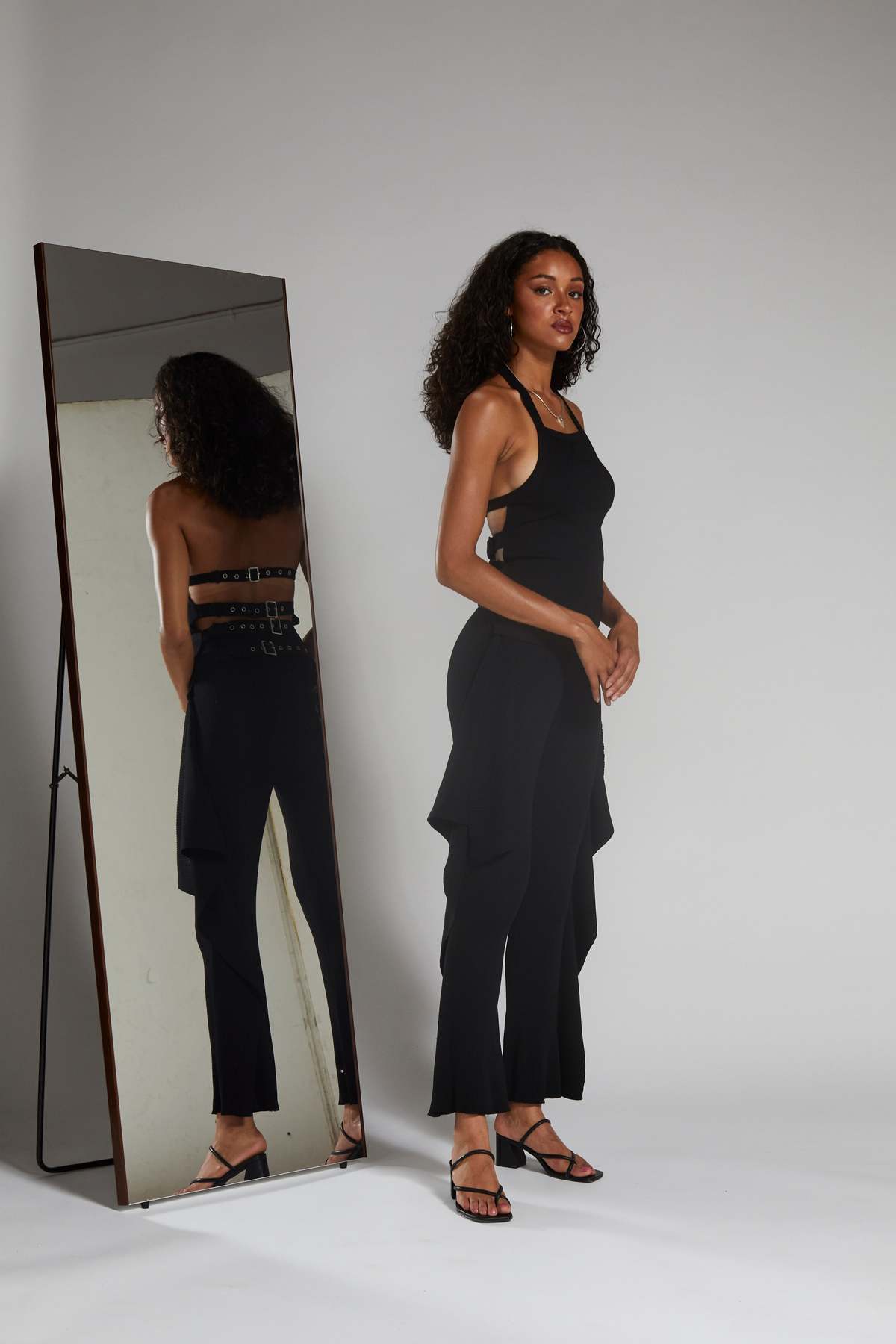 FANG Knitted Flared Pants with Side Panels | Garmentory