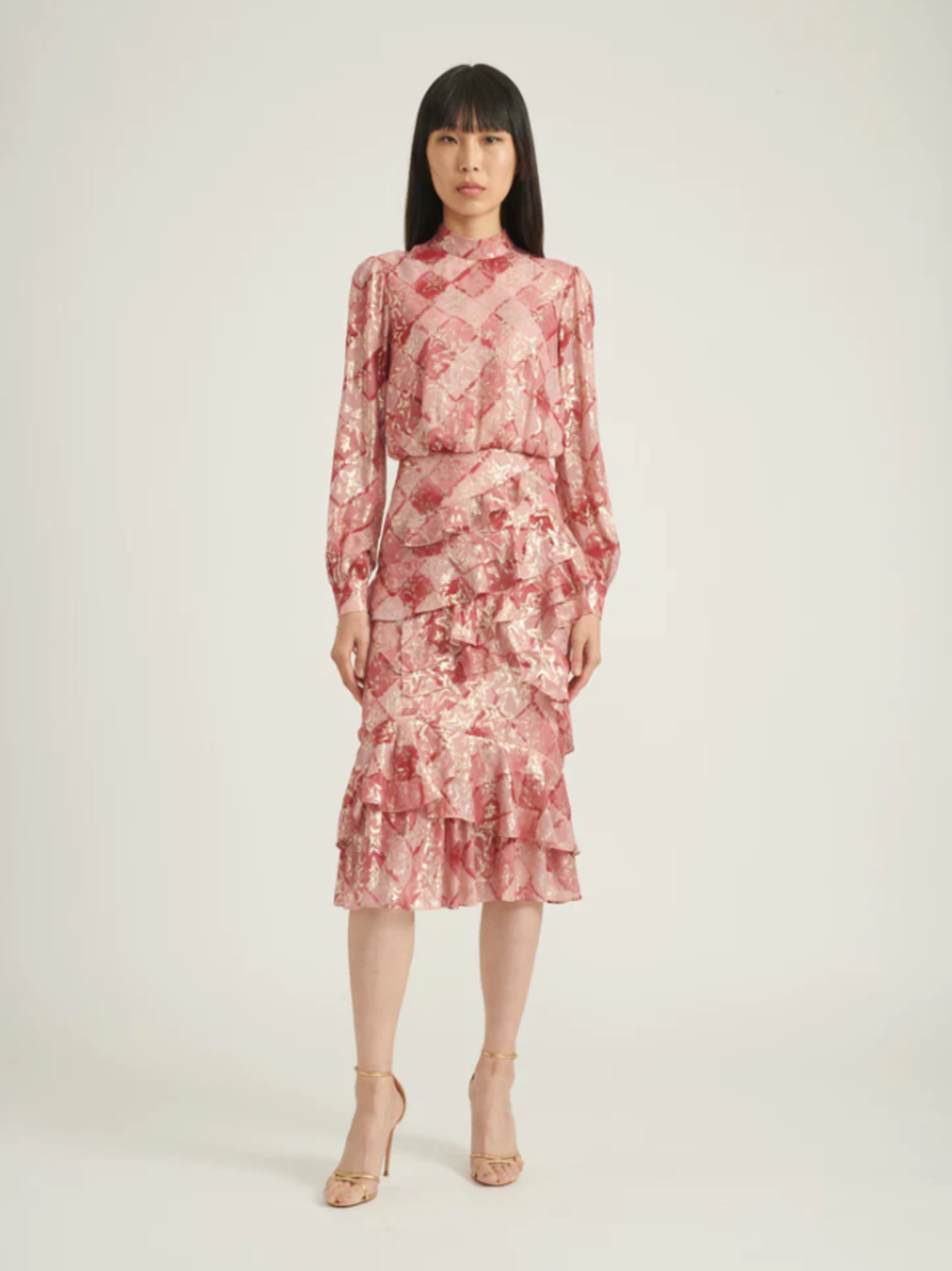 Saloni Isa Ruffle Dress - Image 1 of 3