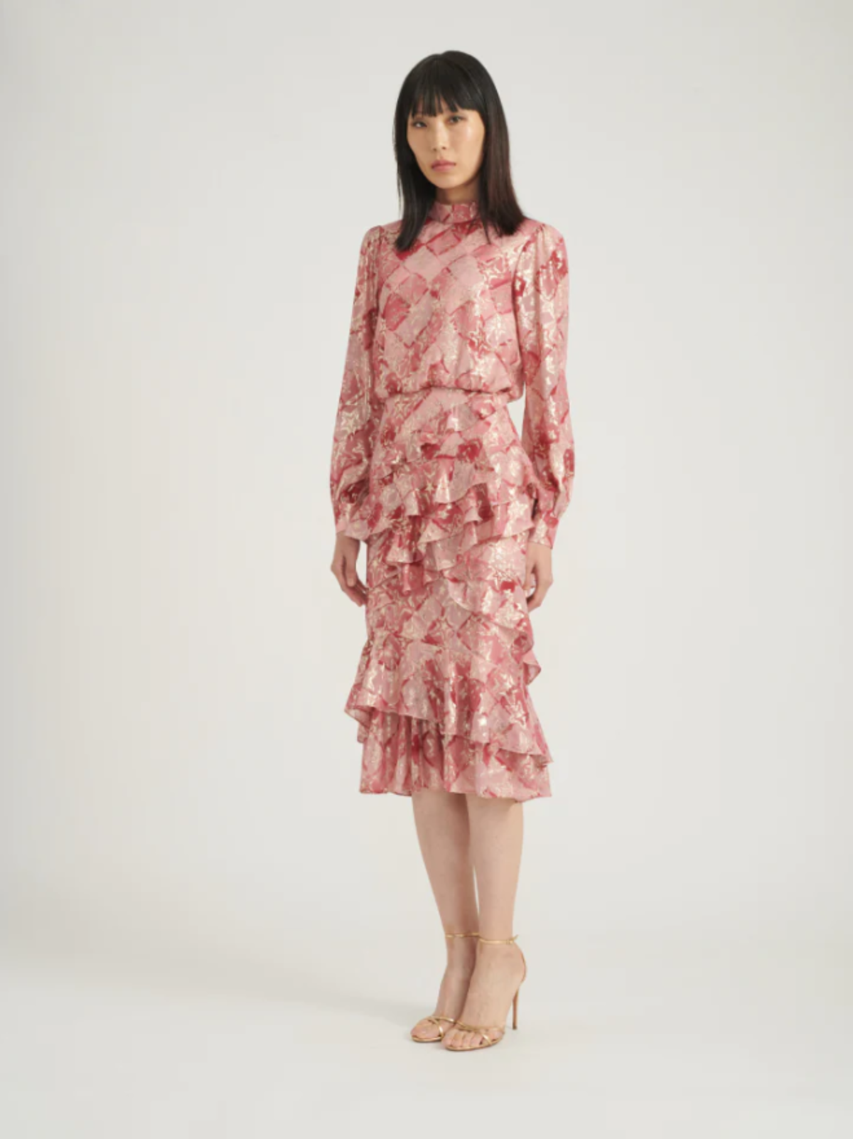 Saloni Isa Ruffle Dress - Image 2 of 3