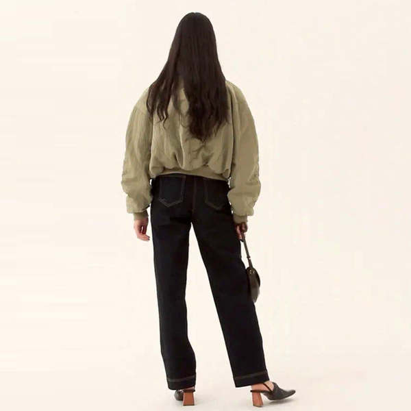 〓REJINA PYO〓 GREEN-BEIGE NYLON混JACKET Rejina Pyo Duvet Jacket - Nylon Khaki | Garmentory