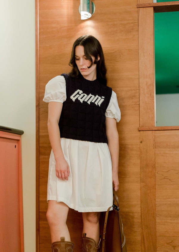 Ganni Cotton Rope Vest - Sky Captain | Garmentory