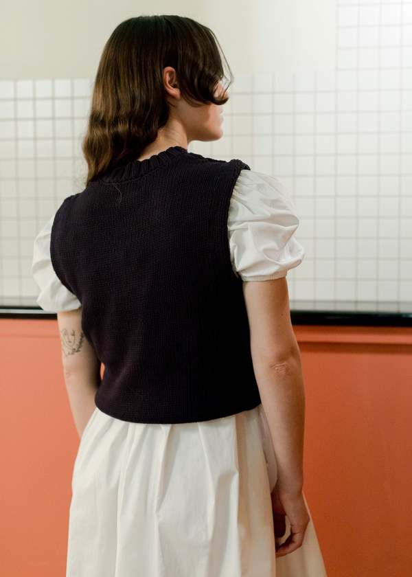 Ganni Cotton Rope Vest - Sky Captain | Garmentory