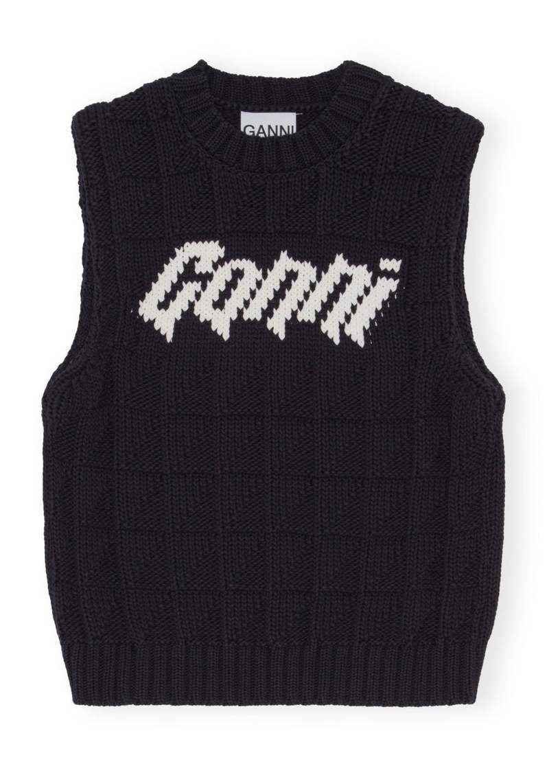 Ganni Cotton Rope Vest - Sky Captain | Garmentory