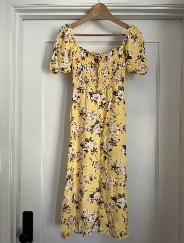 knee length dresses for ladies MAJORELLE MIDI DRESS – Julian Gold main image 1
