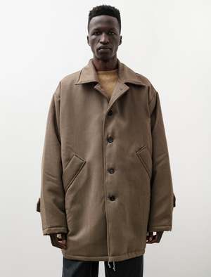 Camiel Fortgens Padded XXL Mackintosh Wool Coat - Brown | Garmentory