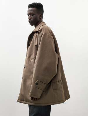 Camiel Fortgens Padded XXL Mackintosh Wool Coat - Brown | Garmentory