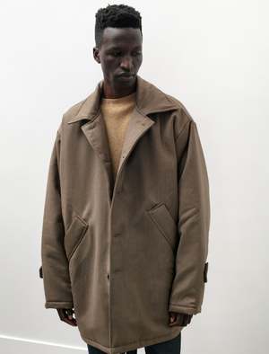 Camiel Fortgens Padded XXL Mackintosh Wool Coat - Brown | Garmentory