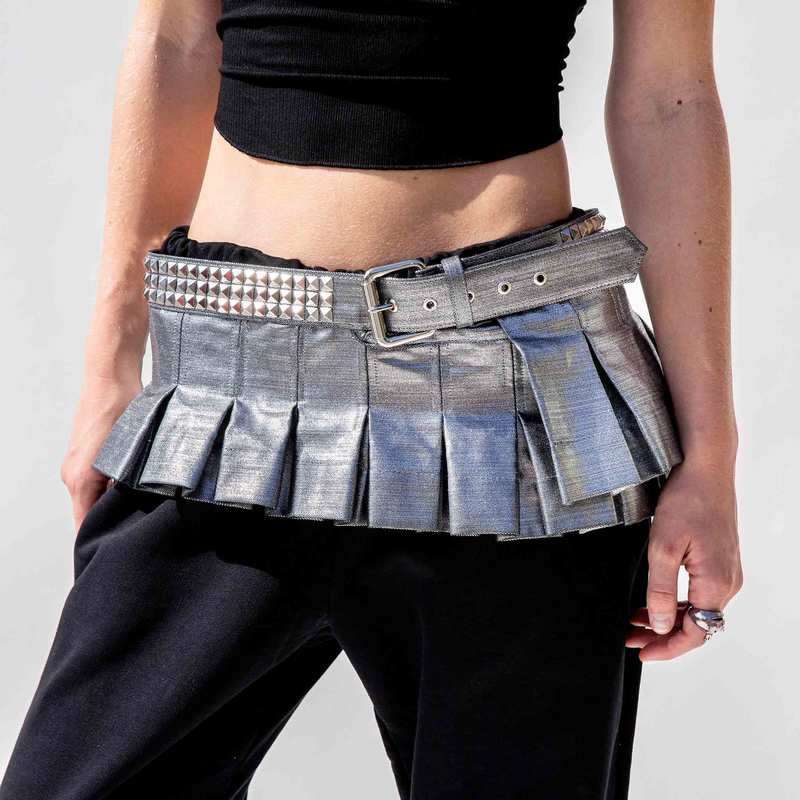 Collina Strada シルバープリーツベルト Collina Strada Pleated Belt - Silver | Garmentory