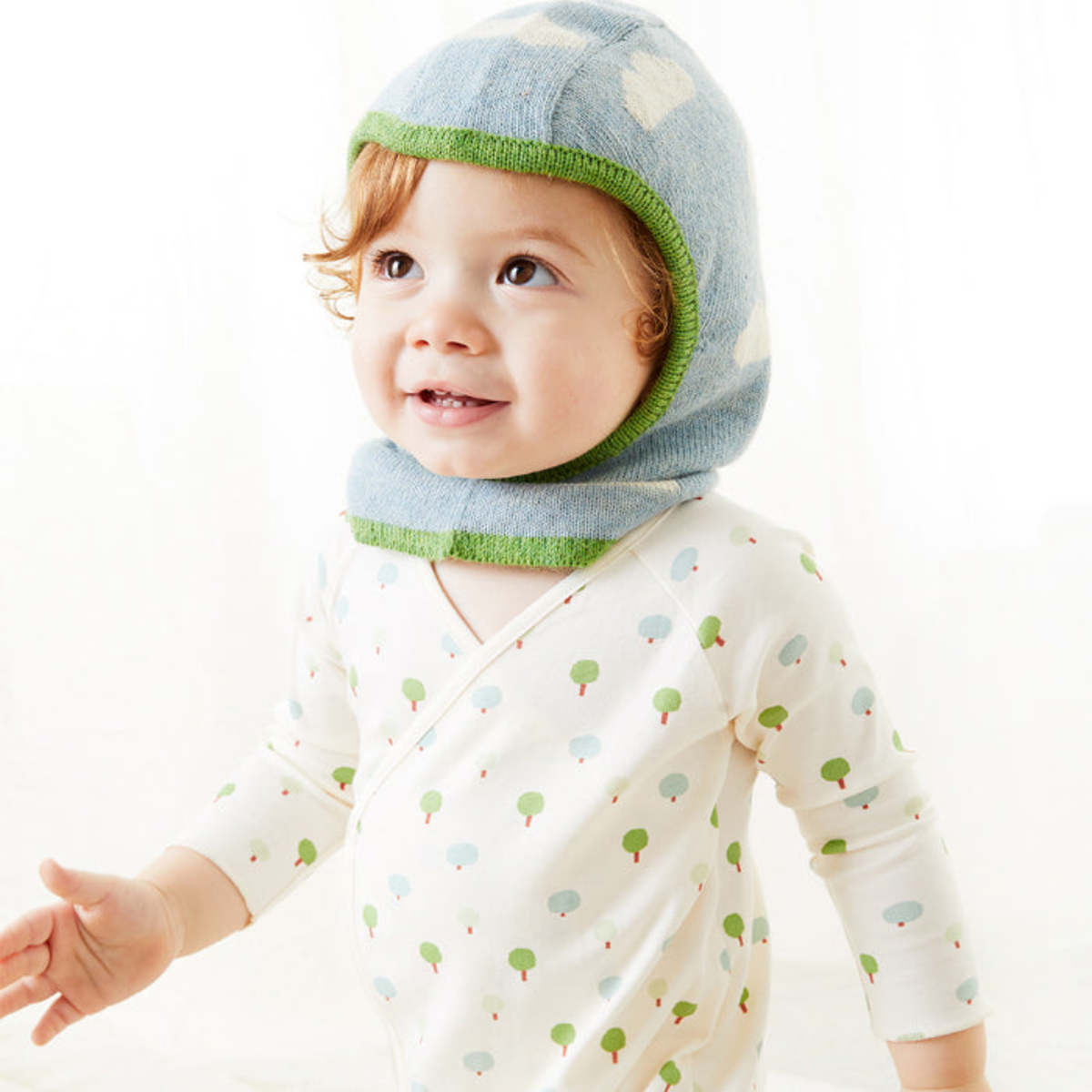 Kids Oeuf Baby And Child With Cloud Pattern Balaclava - Ocean Blue  - Image 1 of 6