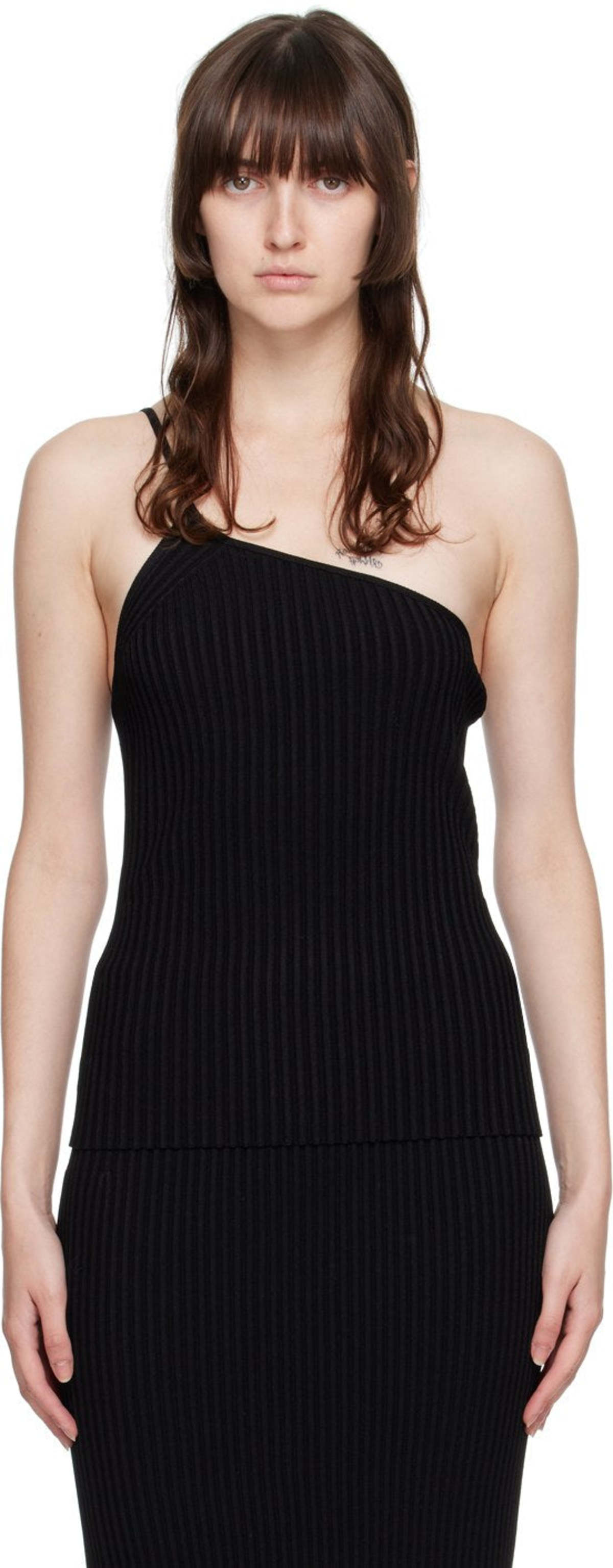 helmut lang one shoulder dress Helmut Lang One Shoulder Dress in Black