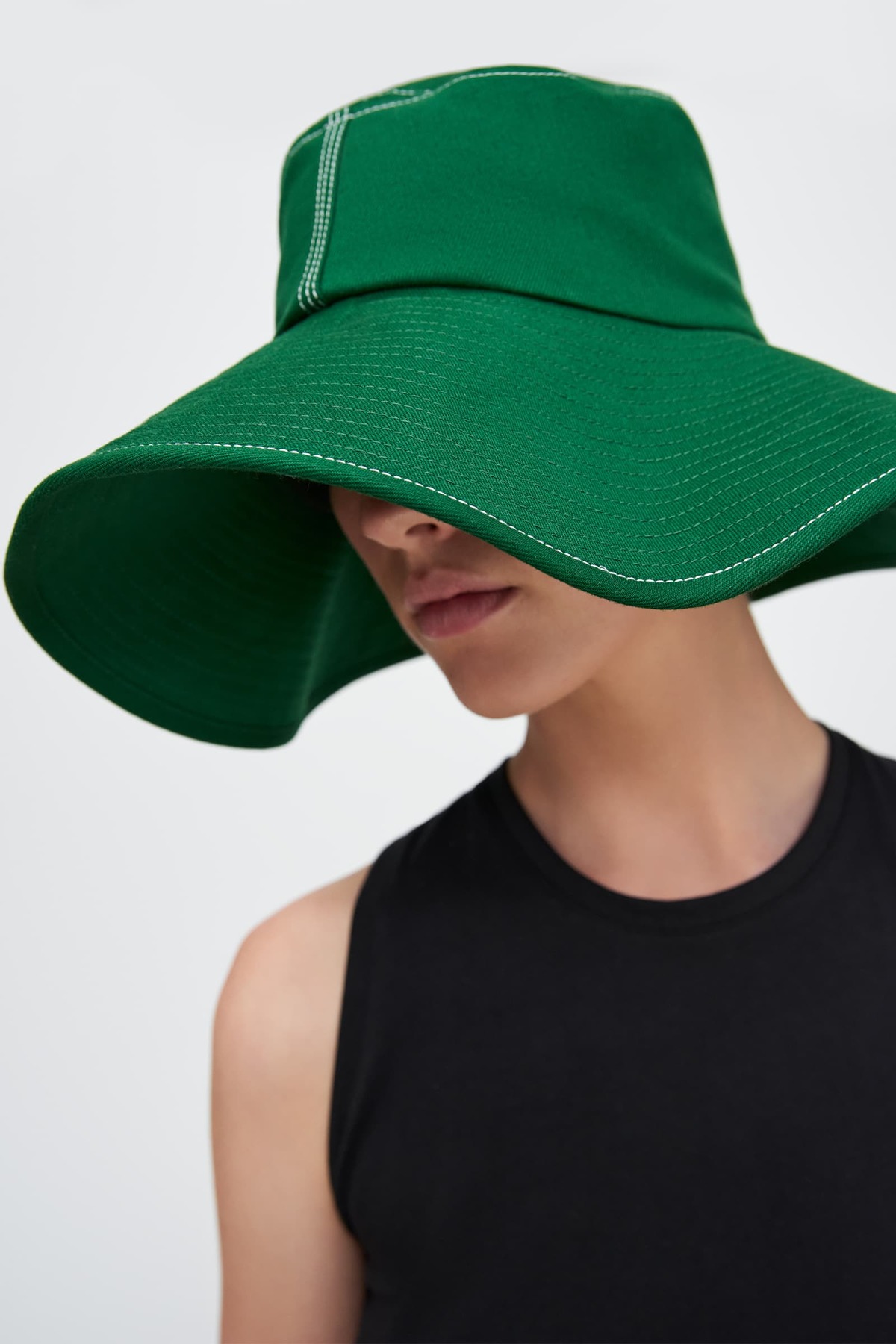 Kowtow Parasol Hat Forest Denim Garmentory