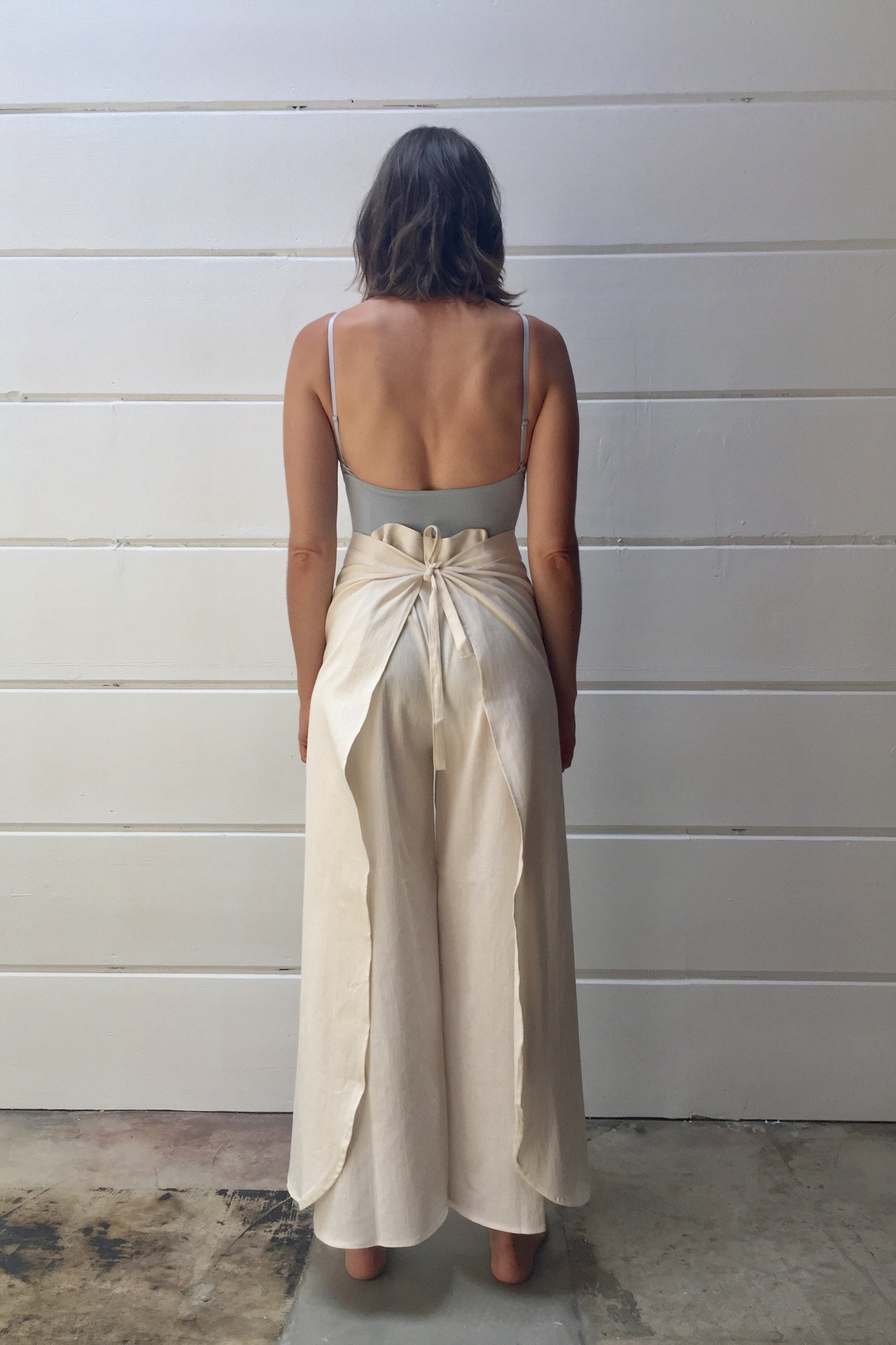 Mixed Business Vintage Cream Wrap Pant Garmentory