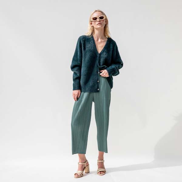 トップス STUSSY CARDIGAN DARK GREEN SIZE M Shaggy Cardigan - Dark Green | Garmentory