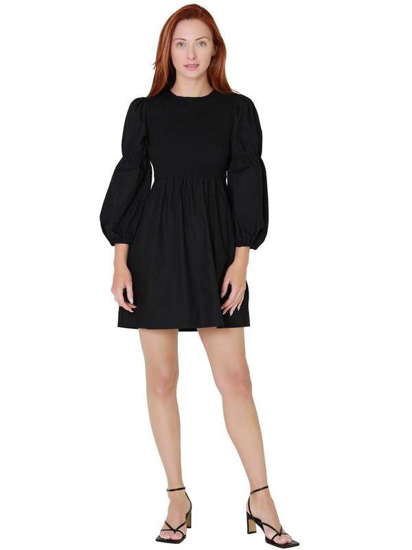 mini dress with full skirt The it Girl Poplin Mini Dress