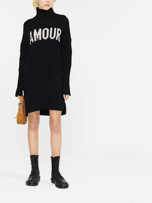 Zadig & Voltaire Logo Intarsia Knitted Dress - Black | Garmentory