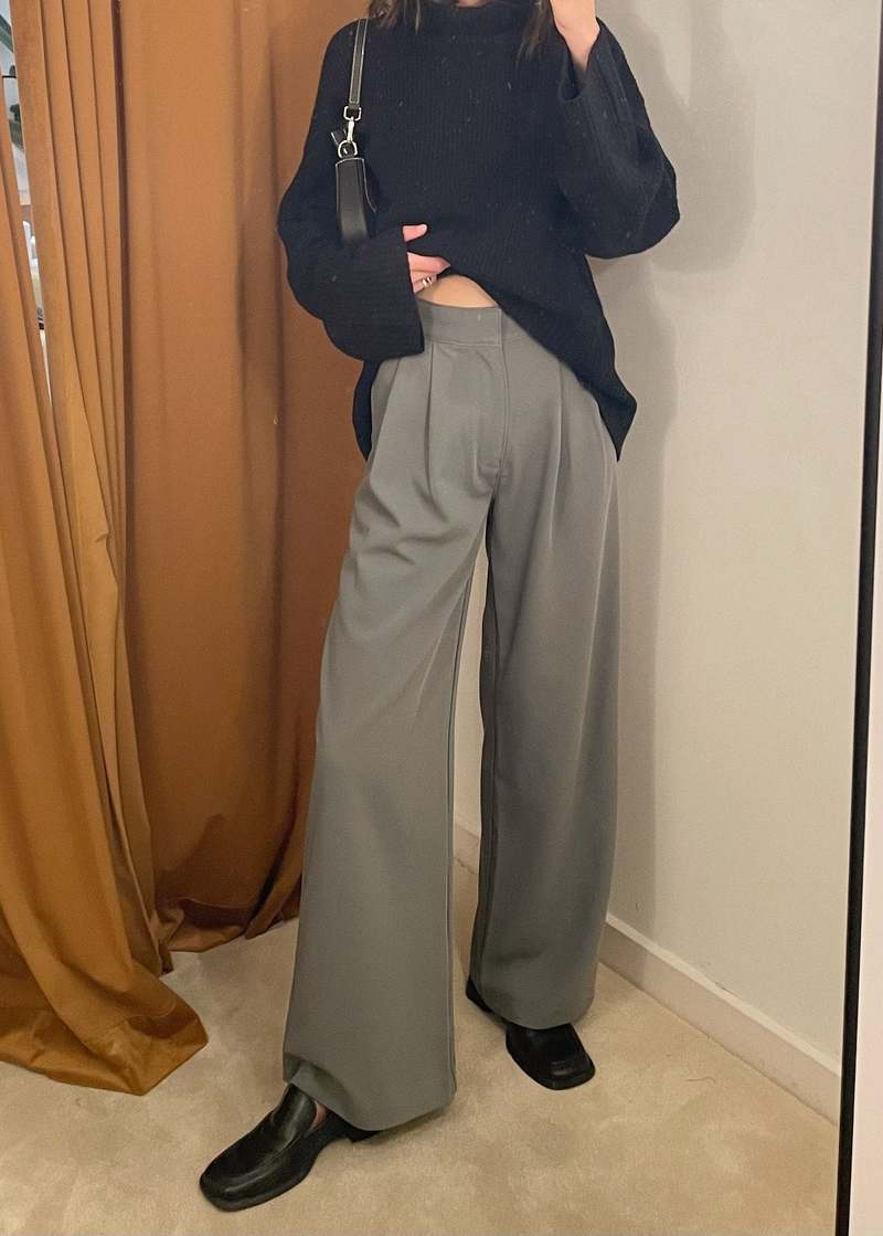 Crescent Straight Leg Trousers - Cool Gray