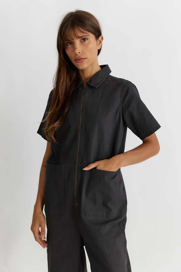 All Row Dylan Jumpsuit Charcoal Garmentory