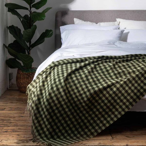 Swaddle Blanket Gingham Green main image 0