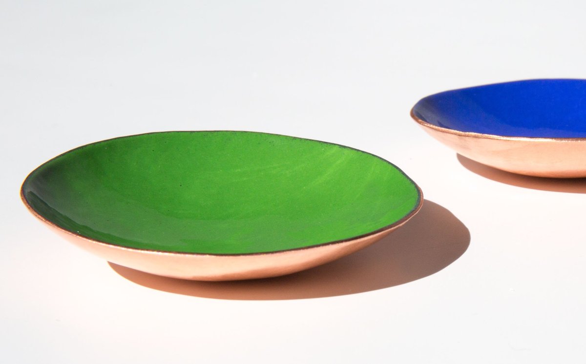 A Question of Eagles Mini Enameled Copper Bowl - Image 7 of 11