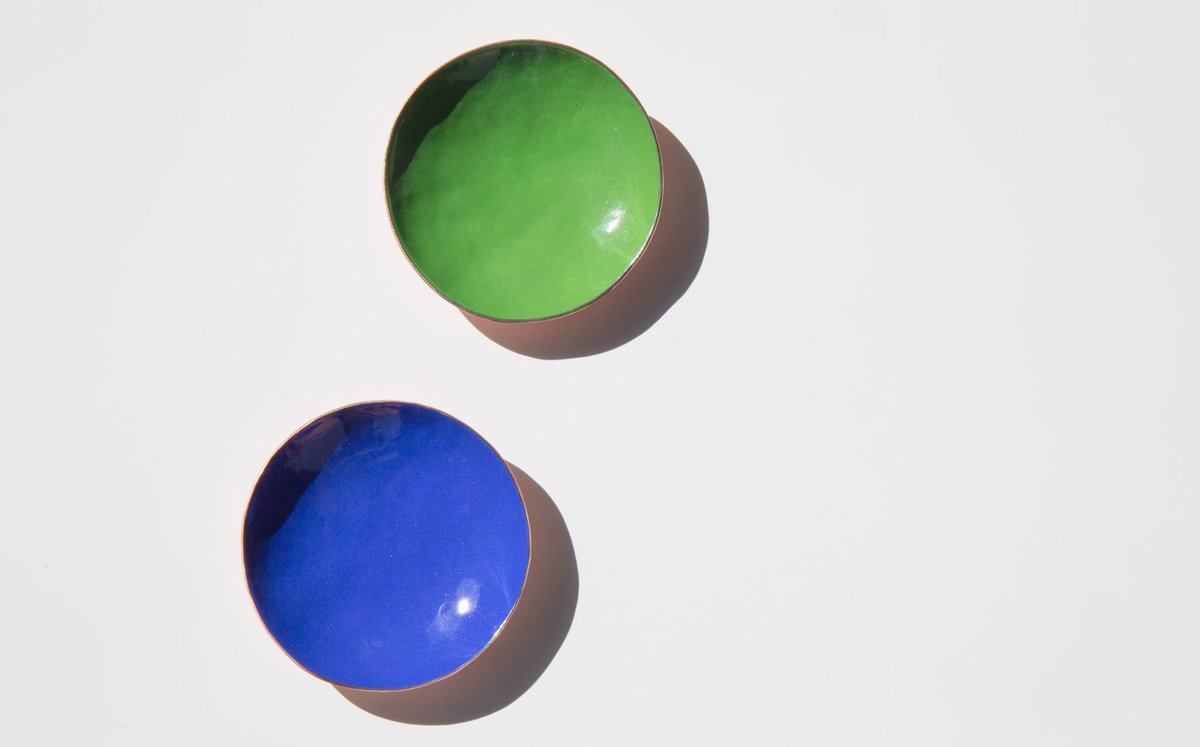 A Question of Eagles Mini Enameled Copper Bowl - Image 8 of 11