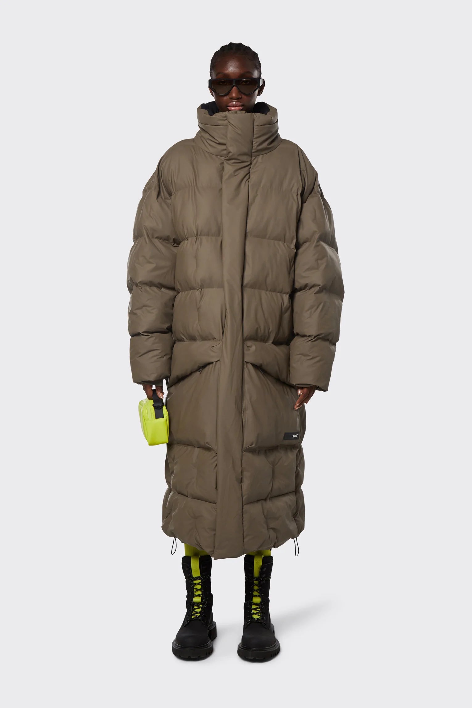 Rains Block Puffer Coat - Wood | Garmentory
