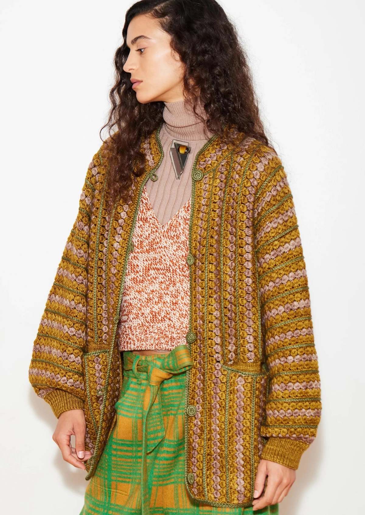Misha & Puff Retrospective Crochet Jacket - Antique Brass | Garmentory