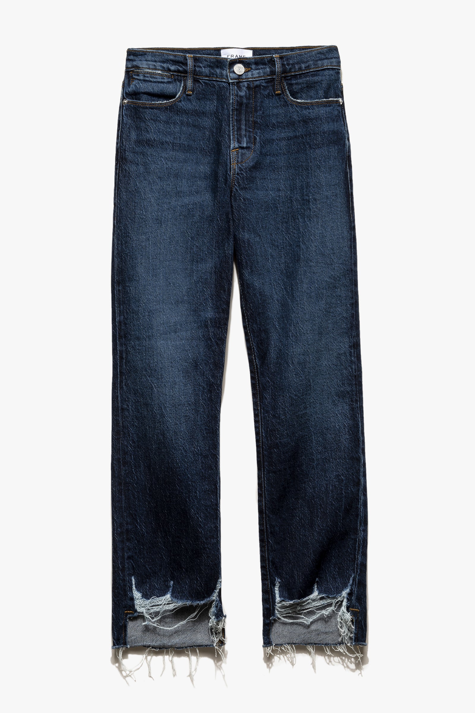 FRAME Denim Frame Le High Straight Raw Stagger Jeans Hallam Chew