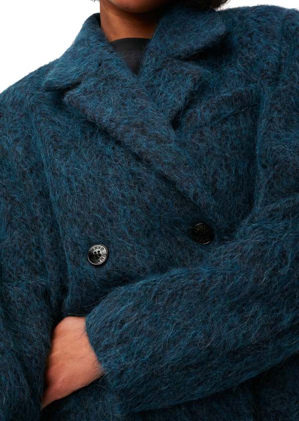 ジャケット・アウター GANNI Fluffy Wool Coat 38 Ganni Fluffy Wool Coat - Nautical Blue | Garmentory