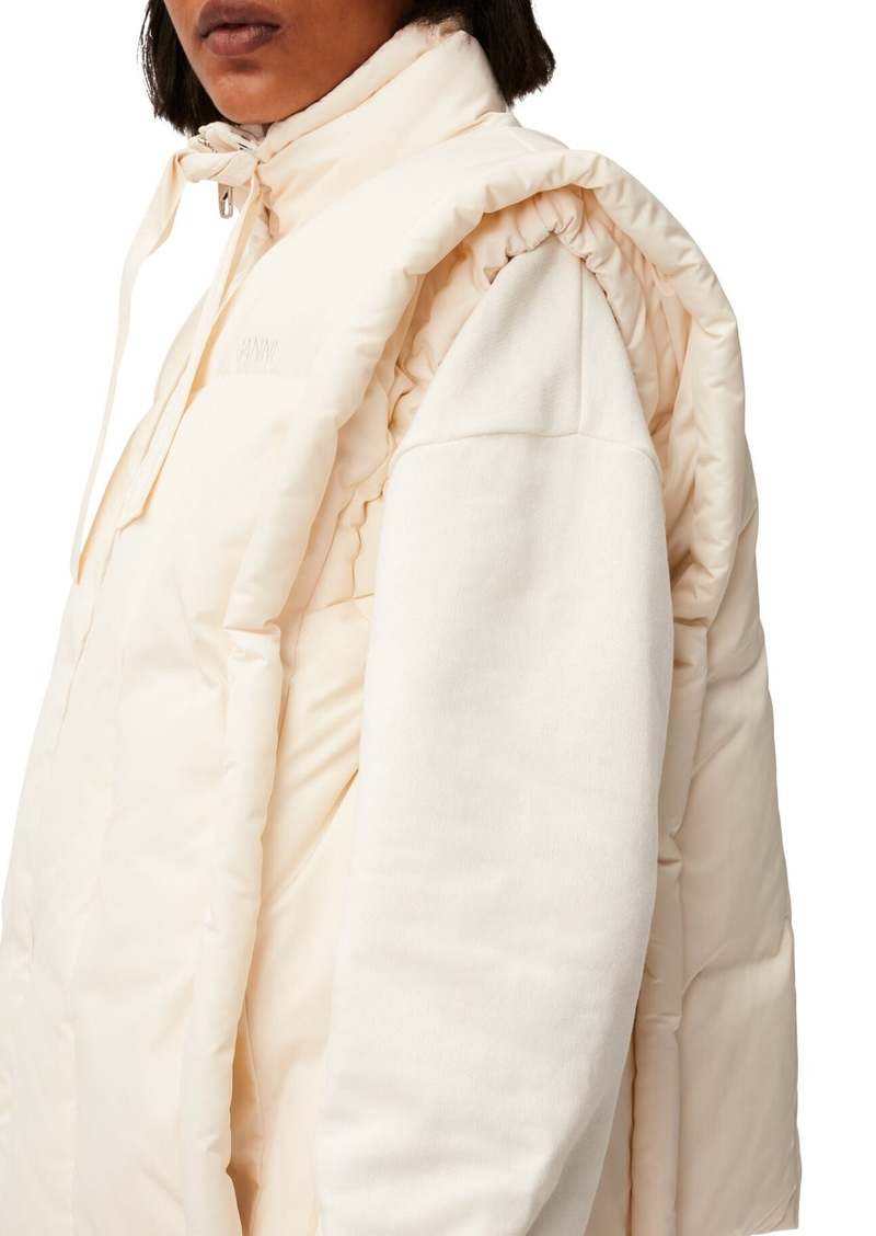 Ganni Oversized Shiny Puff Vest - Buttercream | Garmentory