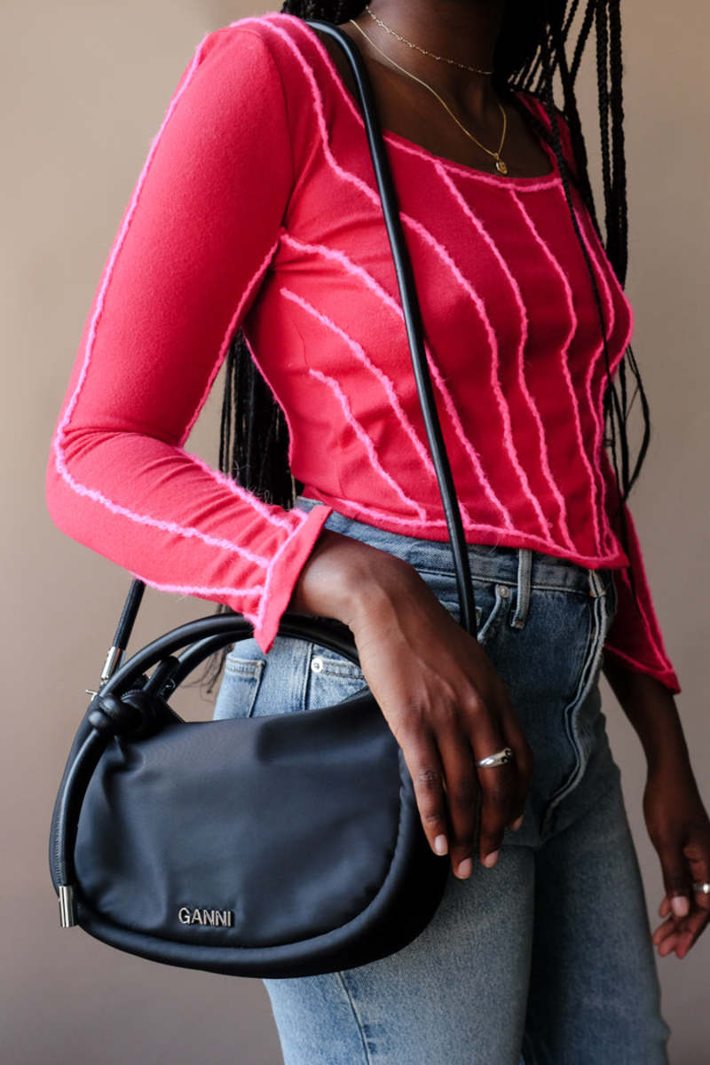 Ganni KNOT MINI BAG - Black | Garmentory