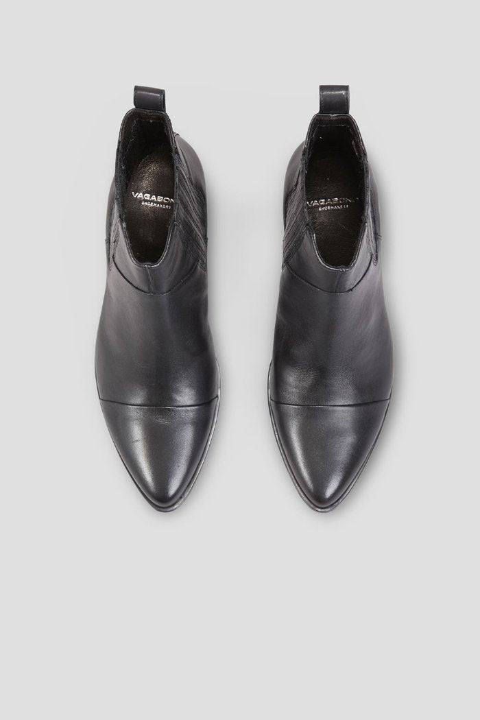 marja black leather boots