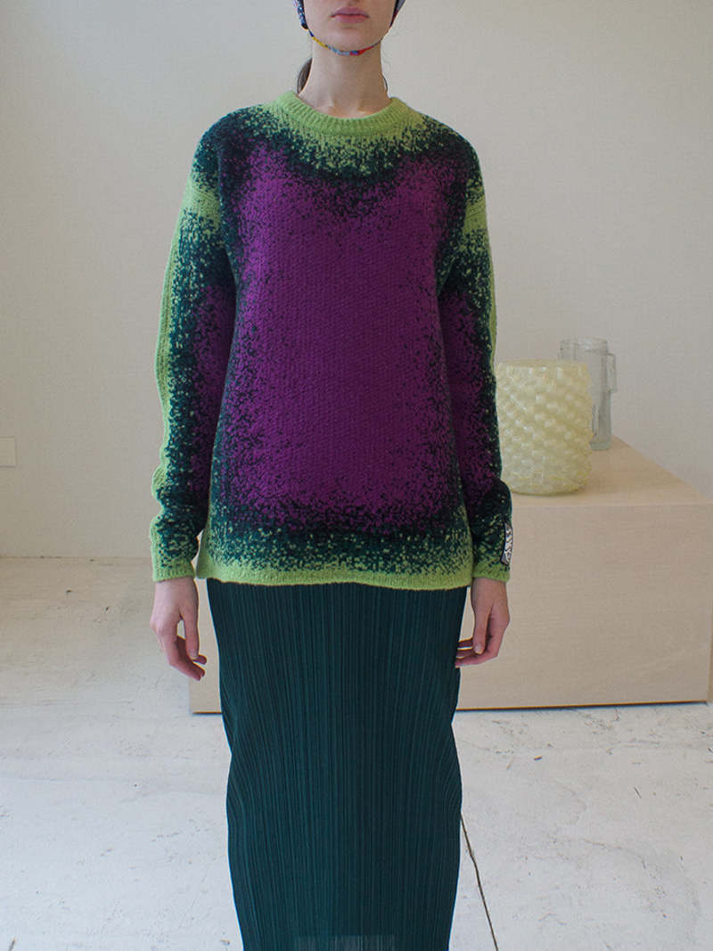 Y/Project Gradient Heavy Knit Sweater - Green/Purple