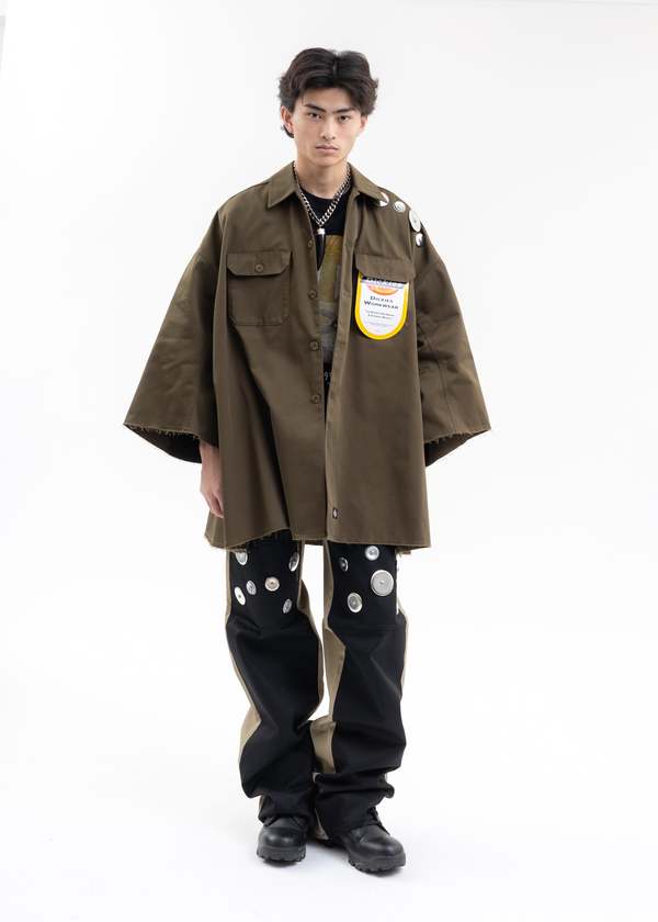 KIDILL Dickies Metal Badges Pants - Black X Khaki | Garmentory