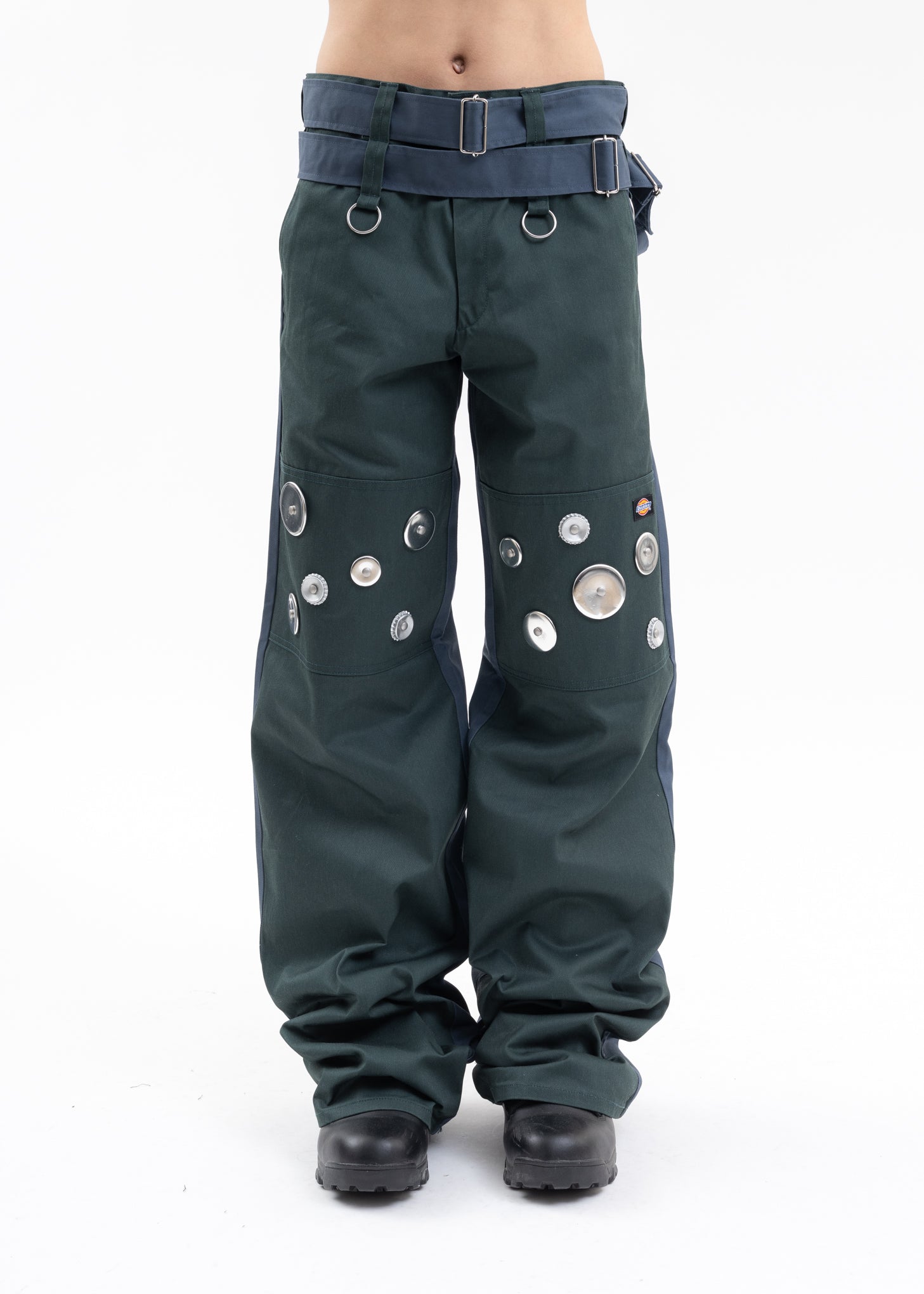KIDILL Dickies Metal Badges Pants - Green X Blue | Garmentory